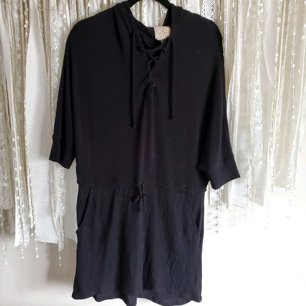 Black Chaser Hoodie Dress ~ New
